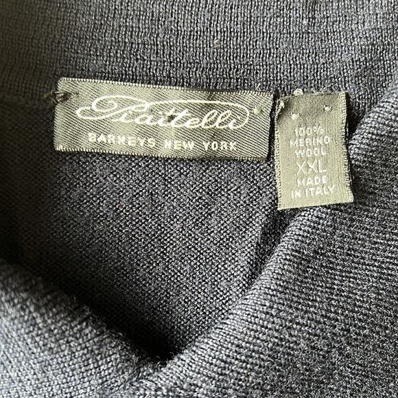 Two Merino Wool Henley Collared Sweaters Nordstrom and Barney’s Brown and Navy - Picture 5 of 10